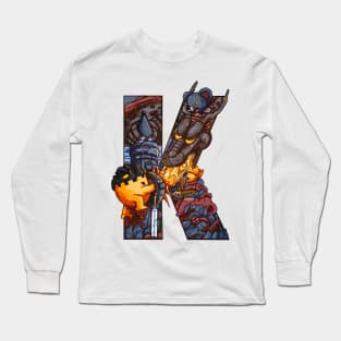 Initial Letter K doodle art Long Sleeve T-Shirt